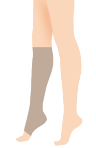 An image showing a person wearing compression stockings for varicose veins