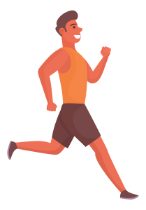 A person running to strengthen calf muscles to improve varicose veins